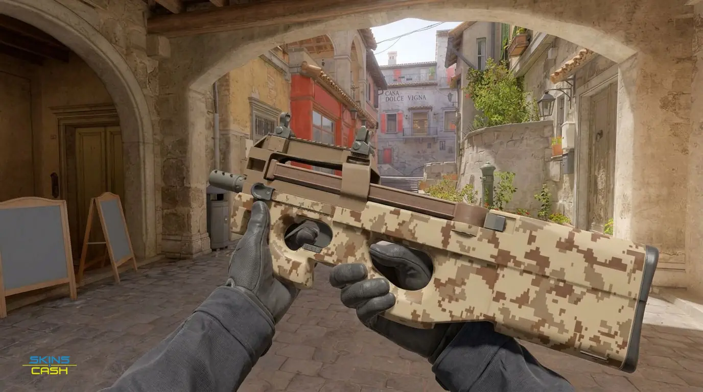 P90 | Desert DDPAT — In-game inspect