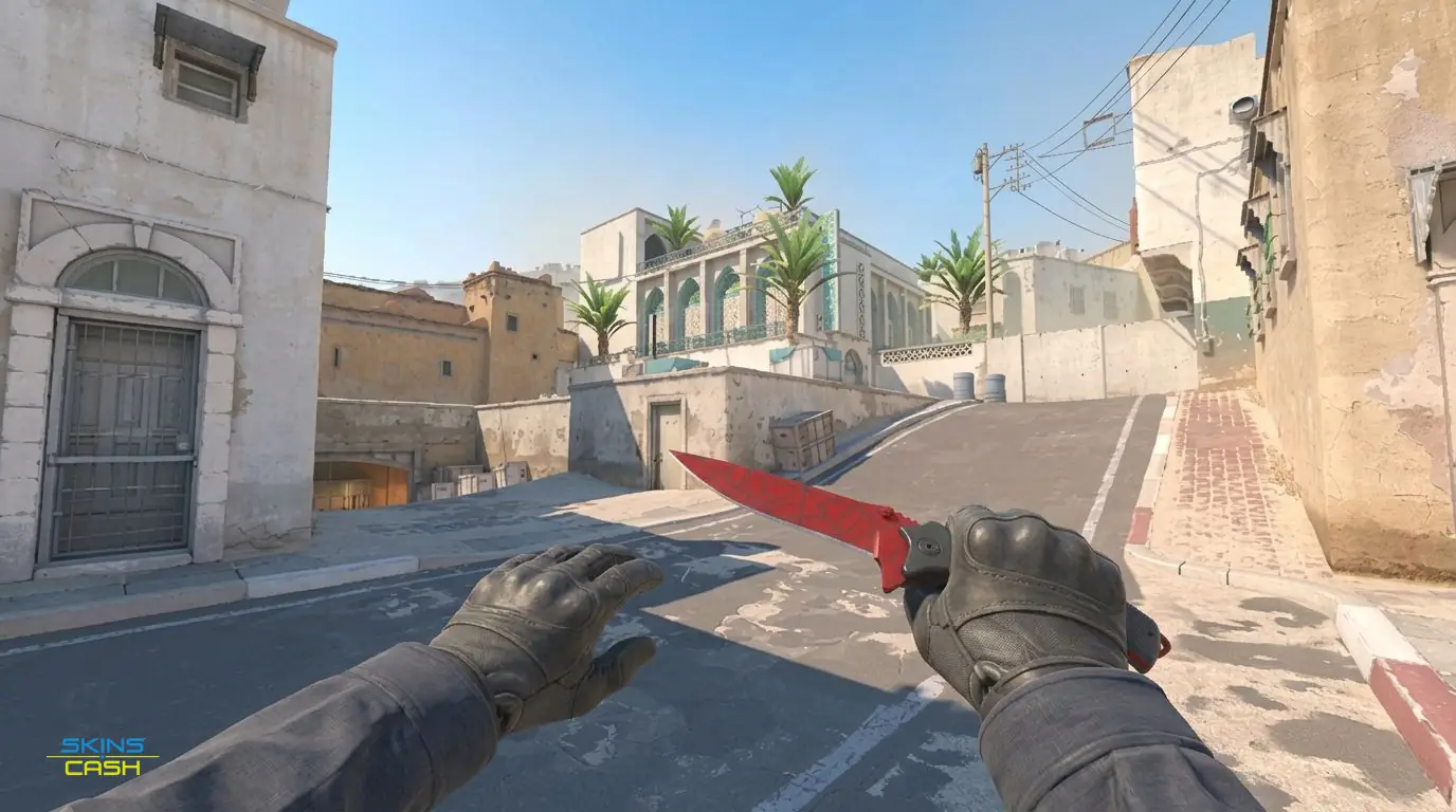 ★ Nomad Knife | Crimson Web — In-game inspect