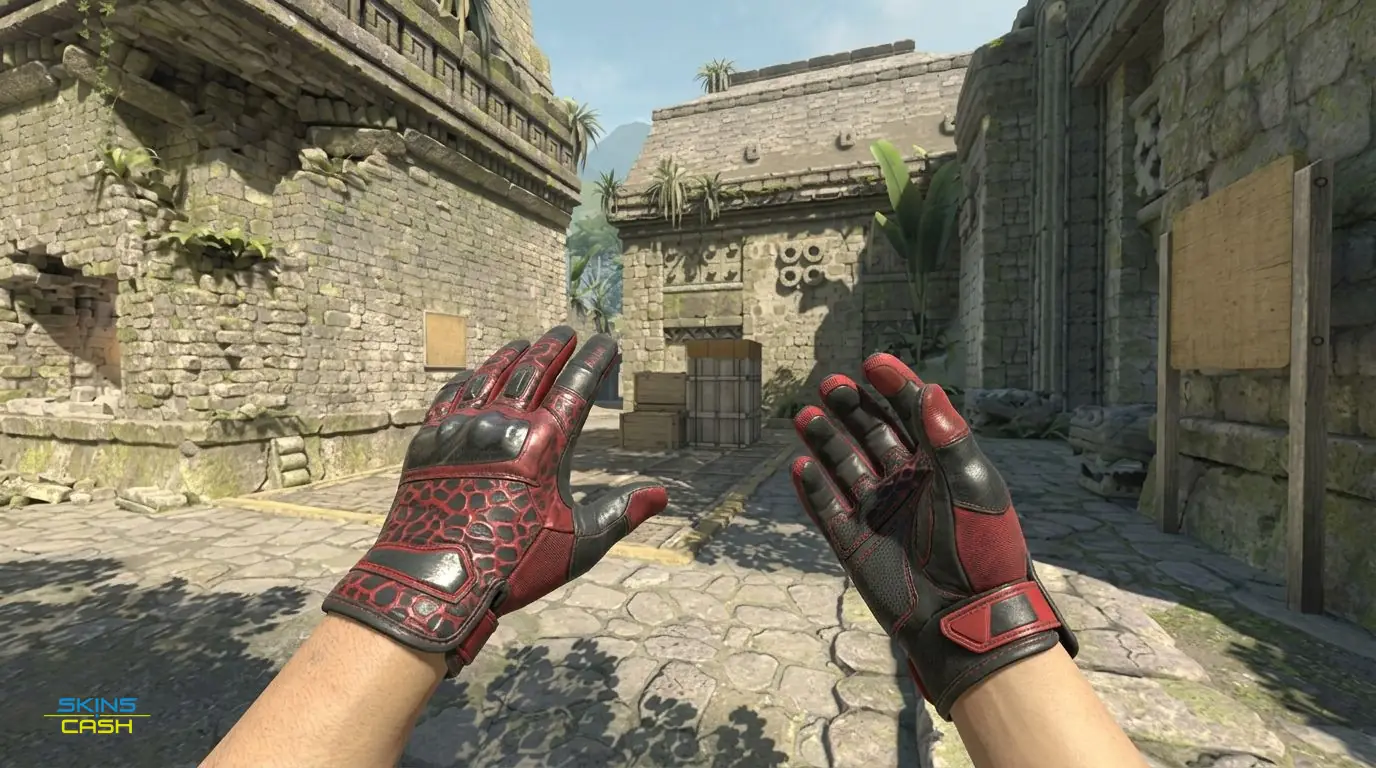 ★ Moto Gloves | Blood Pressure — In-game inspect