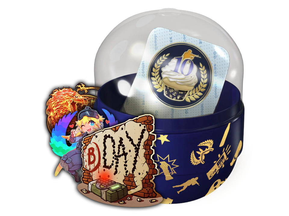10 Year Birthday Sticker Capsule