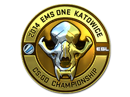 Sticker | Gold ESL Skull (Foil) | Katowice 2014 image