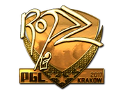 Sticker | ropz (Gold) | Krakow 2017 image