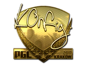 Sticker | k0nfig (Gold) | Krakow 2017 image