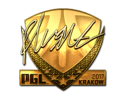 Sticker | flusha (Gold) | Krakow 2017 image