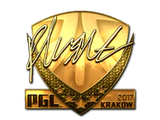 Sticker | flusha (Gold) | Krakow 2017 image