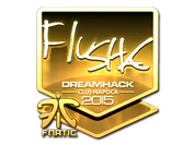 Sticker | flusha (Gold) | Cluj-Napoca 2015 image