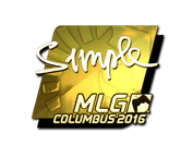 Sticker | s1mple (Gold) | MLG Columbus 2016 image