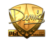 Sticker | dennis (Gold) | Krakow 2017 image