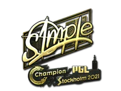 Sticker | s1mple (Gold) | Stockholm 2021 image