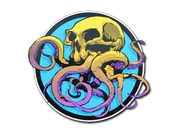 Sticker | Sunset Ocean Tentaskull image