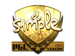 Sticker | s1mple (Gold) | Krakow 2017 image