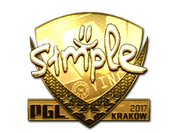 Sticker | s1mple (Gold) | Krakow 2017 image