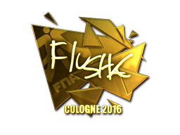 Sticker | flusha (Gold) | Cologne 2016 image