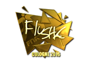 Sticker | flusha (Gold) | Cologne 2016 image