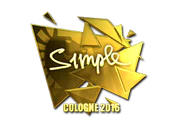 Sticker | s1mple (Gold) | Cologne 2016 image