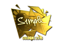 Sticker | s1mple (Gold) | Cologne 2016 image