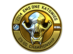 Sticker | Gold ESL Skull (Foil) | Katowice 2014 image